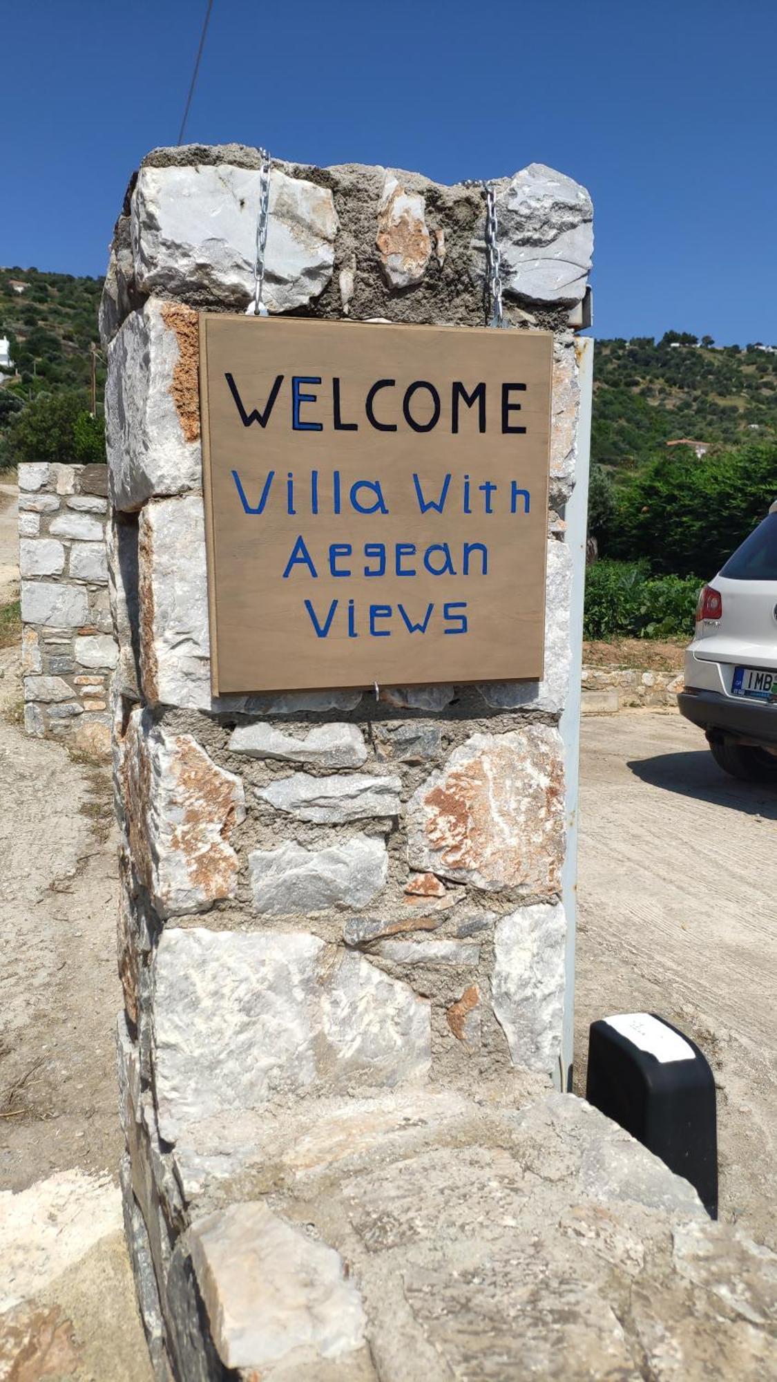 Villa With Aegean Views Akhladherí 외부 사진